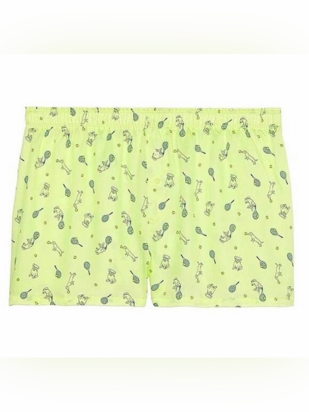 Victorias Secret PINK Green Dog & Tennis Racket Boxer Pajama Shorts Size Medium
